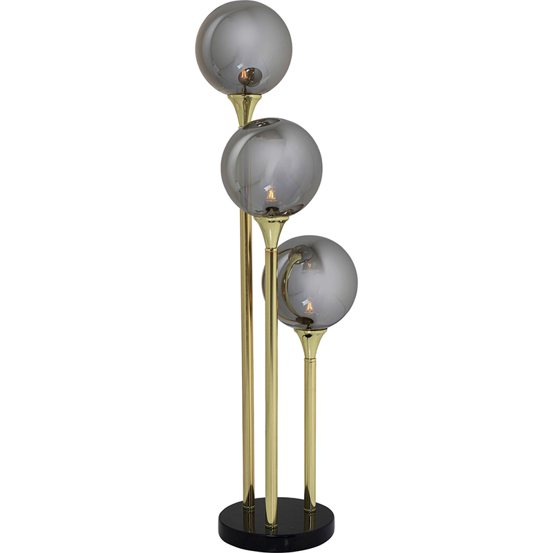 Настольная лампа Three Gray Transparent Balls Золотой Серый Настольная лампа Three Gray Transparent Balls Золотой Серый в Костроме | Loft Concept