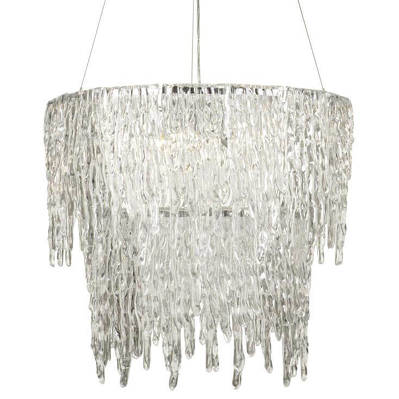 Люстра Cold Heart Silver Single two-tier Chandelier Хром Прозрачное Стекло Люстра Cold Heart Silver Single two-tier Chandelier Хром Прозрачное Стекло в Костроме | Loft Concept