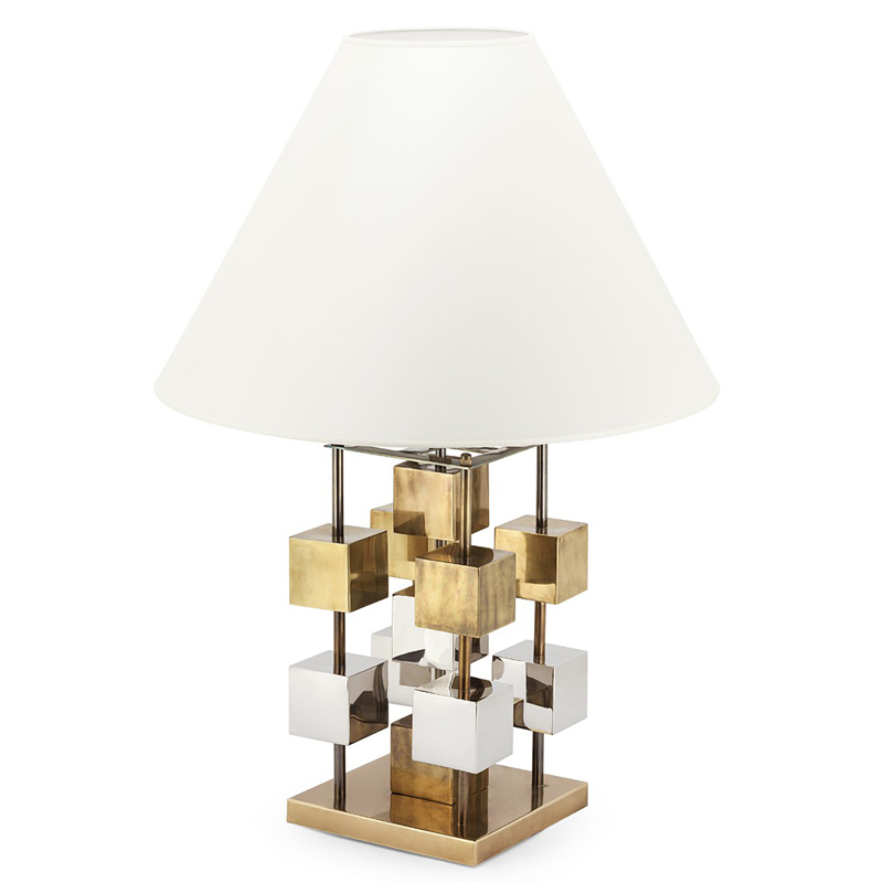 Настольная лампа TABLE LAMP DOB GLAM Белый Латунь Хром Настольная лампа TABLE LAMP DOB GLAM Белый Латунь Хром в Костроме | Loft Concept