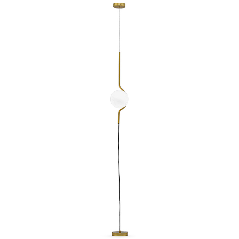 Торшер Joel Floor Lamp Белое матовое стекло Латунь Торшер Joel Floor Lamp Белое матовое стекло Латунь в Костроме | Loft Concept
