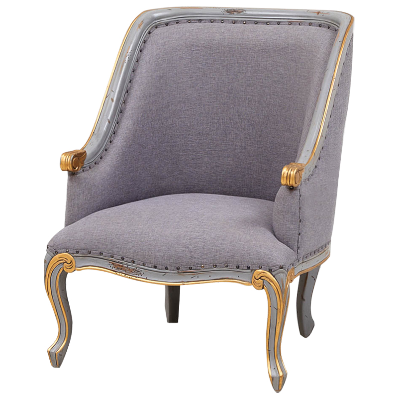 Кресло Fabienne French Seating Armchair Grey Серый Золотой Кресло Fabienne French Seating Armchair Grey Серый Золотой в Костроме | Loft Concept