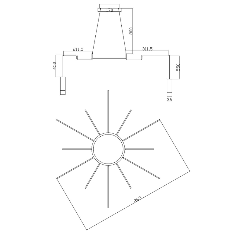 Wireflow LED White Suspension lam 12 патронов Wireflow LED White Suspension lam 12 патронов в Костроме