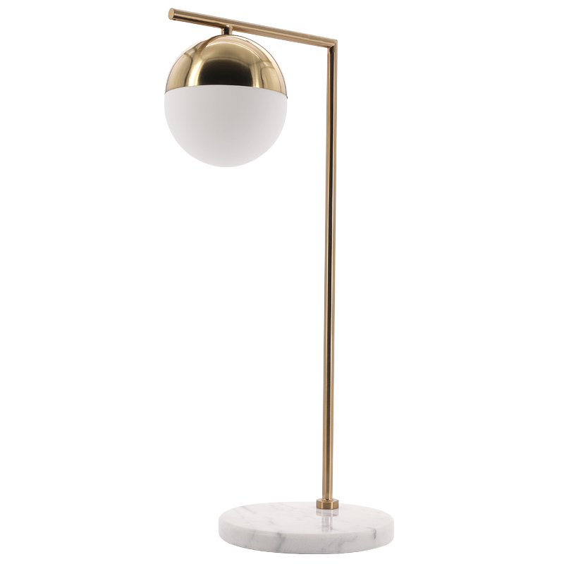 Geneva Glass Table Lamp Globe Латунь Белый Мрамор Bianco Geneva Glass Table Lamp Globe Латунь Белый Мрамор Bianco в Костроме | Loft Concept
