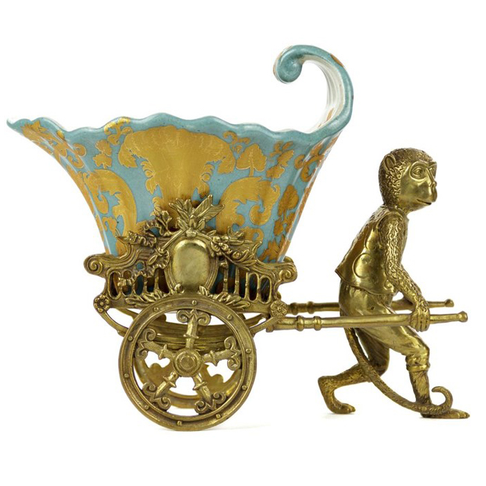 Чаша Monkey and Pale Blue Cart Голубой пастельный Бронза Чаша Monkey and Pale Blue Cart Голубой пастельный Бронза в Костроме | Loft Concept