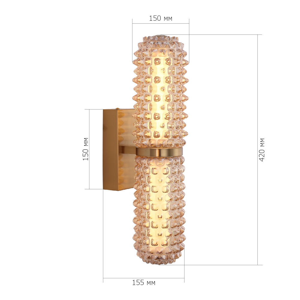 Бра с факутрным стеклянным плафоном Шампань Sonora в Костроме