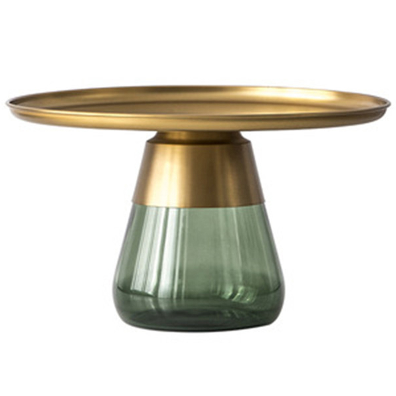 Круглый приставной стол Classico Round Green Side Table Латунь Зеленый Круглый приставной стол Classico Round Green Side Table Латунь Зеленый в Костроме | Loft Concept