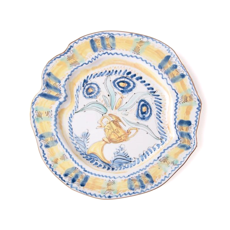 Тарелка Seletti Spanish Yellow Белый Синий Желтый Тарелка Seletti Spanish Yellow Белый Синий Желтый в Костроме | Loft Concept