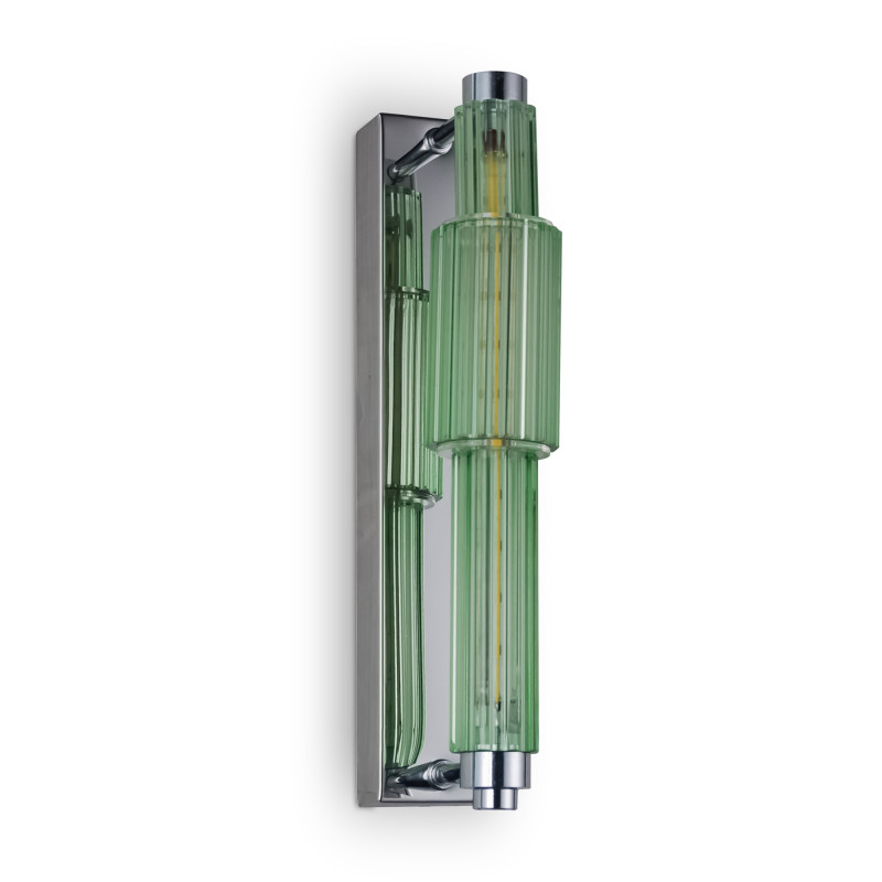Бра с вертикальным узким плафоном Fuse Crystal Green Хром Зеленый Бра с вертикальным узким плафоном Fuse Crystal Green Хром Зеленый в Костроме | Loft Concept