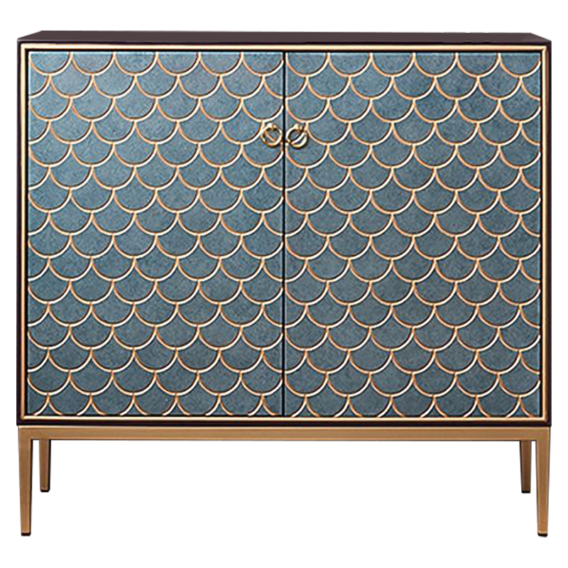 Комод с орнаментом Рыбья чешуя Cateline Scale Pattern Chest of Drawers Серый Коричневый Латунь Комод с орнаментом Рыбья чешуя Cateline Scale Pattern Chest of Drawers Серый Коричневый Латунь в Костроме | Loft Concept
