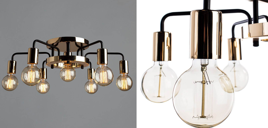 Потолочный светильник Loft Industrial Glossy Gold Ceiling Потолочный светильник Loft Industrial Glossy Gold Ceiling - Loft-Concept в Костроме
