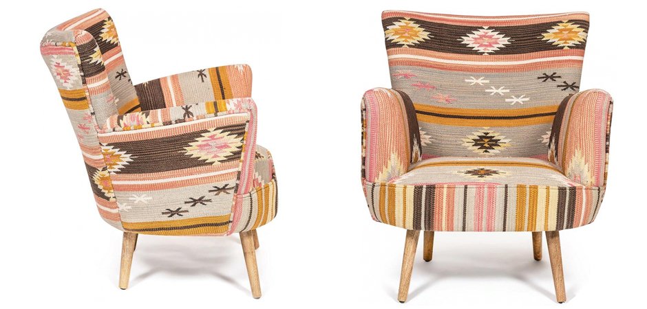 Кресло KELIM Pattern Brown Chair II Кресло KELIM Pattern Brown Chair II - Loft-Concept в Костроме
