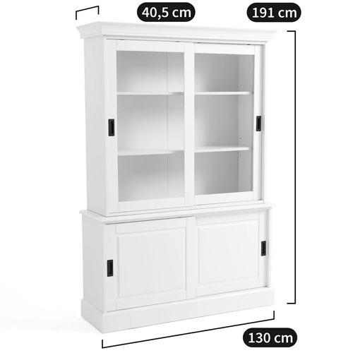 Витрина с раздвижными дверцами Wells Glass Showcase White Витрина с раздвижными дверцами Wells Glass Showcase White в Костроме