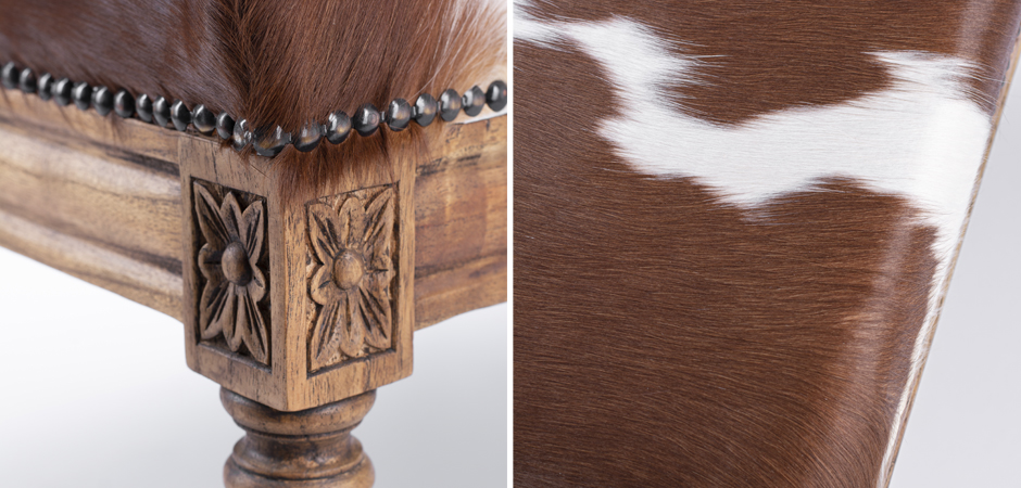 Пуф коричневая натуральная шкура Louie Cowhide Ottoman Пуф коричневая натуральная шкура Louie Cowhide Ottoman - Loft-Concept в Костроме