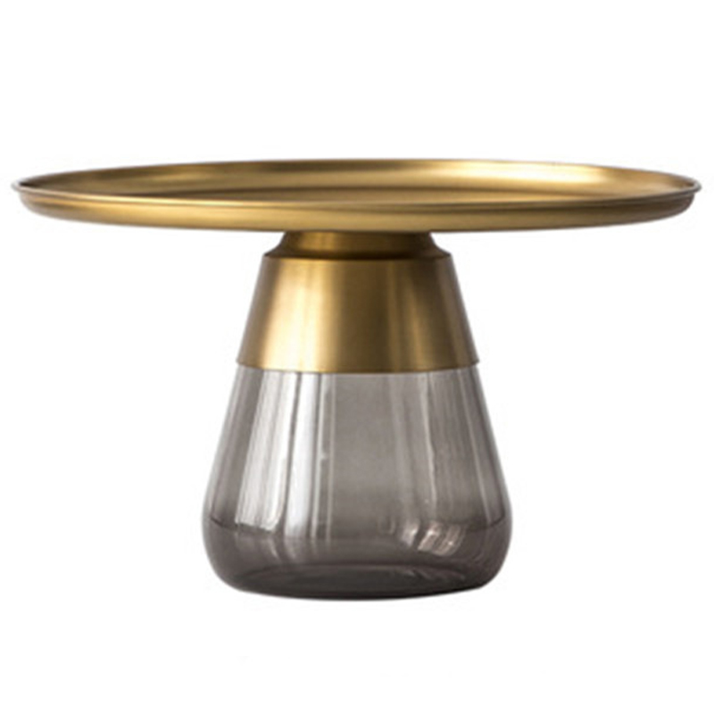 Круглый приставной стол Classico Round Grey Side Table Латунь Серый Круглый приставной стол Classico Round Grey Side Table Латунь Серый в Костроме | Loft Concept