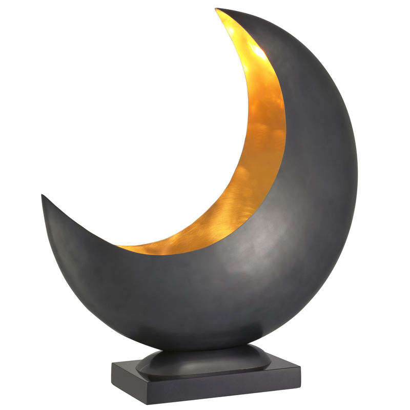Настольная лампа Eichholtz Table Lamp Half Moon Латунь Черный Настольная лампа Eichholtz Table Lamp Half Moon Латунь Черный в Костроме | Loft Concept