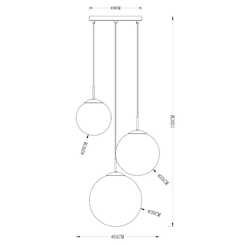 Люстра Ball Sunrise Pendant lamp smok 3 плафона Люстра Ball Sunrise Pendant lamp smok 3 плафона в Костроме