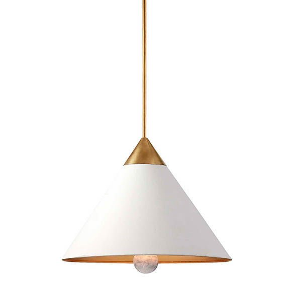 Подвесной светильник Cleo Pendant Brass & White Латунь Белый Подвесной светильник Cleo Pendant Brass & White Латунь Белый в Костроме | Loft Concept