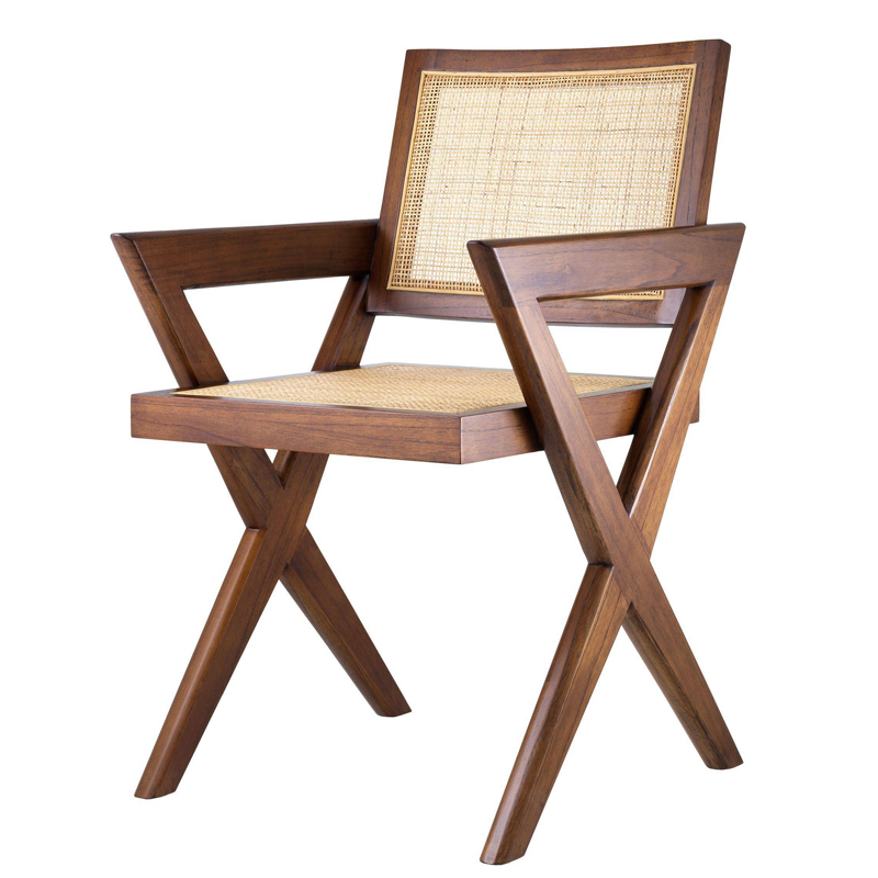 Стул Eichholtz Dining Chair Augustin brown Коричневый Бежевый Стул Eichholtz Dining Chair Augustin brown Коричневый Бежевый в Костроме | Loft Concept