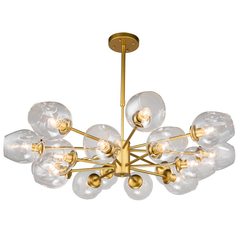 Люстра Branching Bubble Chandelier gold 16 Глянцевое золото Прозрачный Люстра Branching Bubble Chandelier gold 16 Глянцевое золото Прозрачный в Костроме | Loft Concept