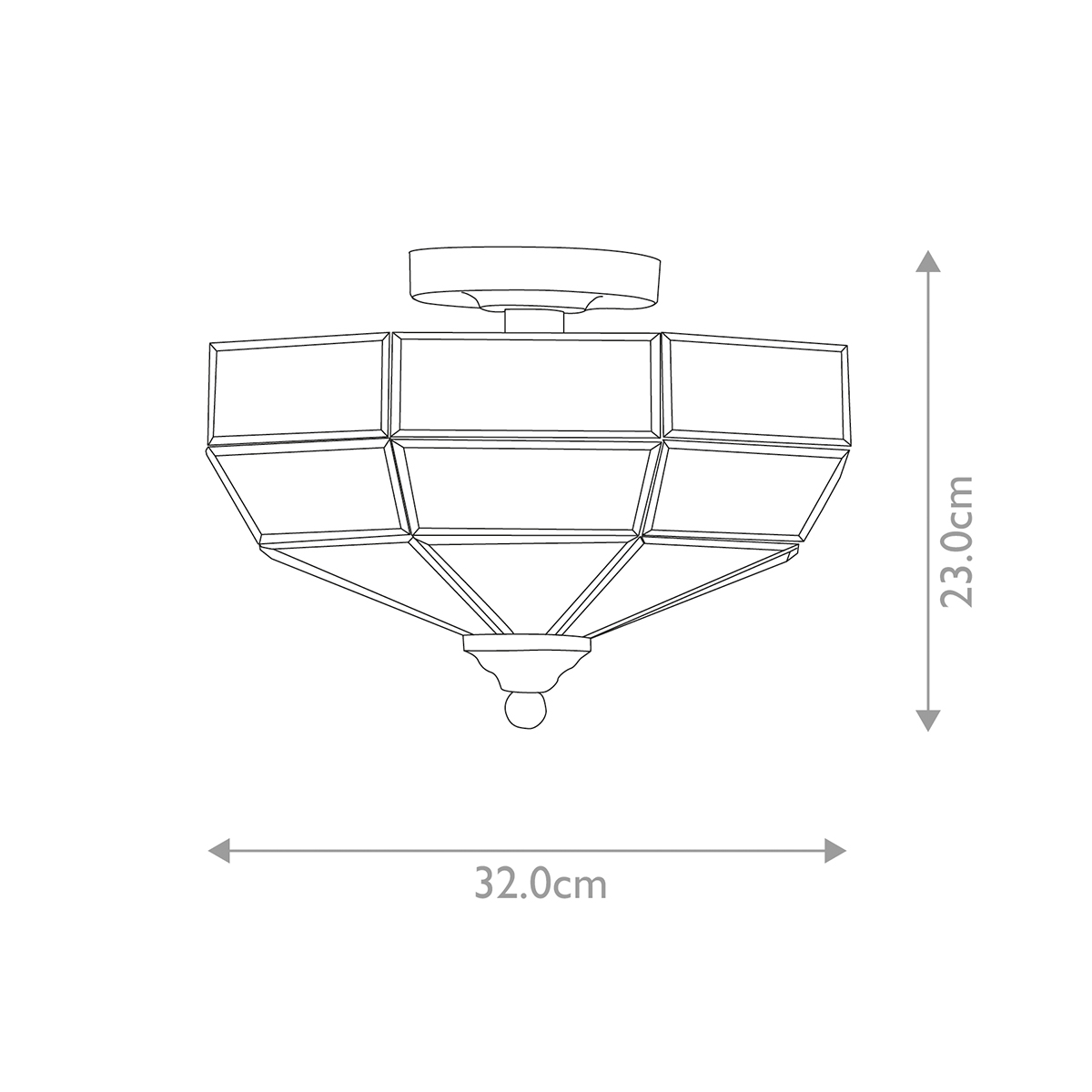 Потолочный светильник шестигранной формы с прозрачными стеклянным плафоном Elstead Lighting в Костроме