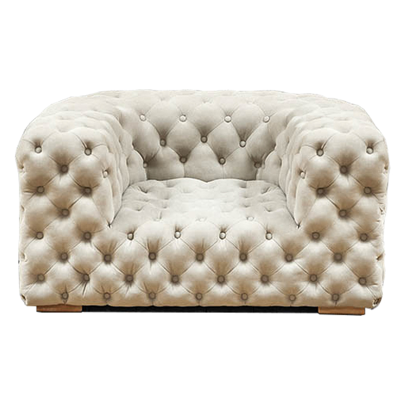 Кресло Soho Tufted Milk Armchair Молочный Кресло Soho Tufted Milk Armchair Молочный в Костроме | Loft Concept