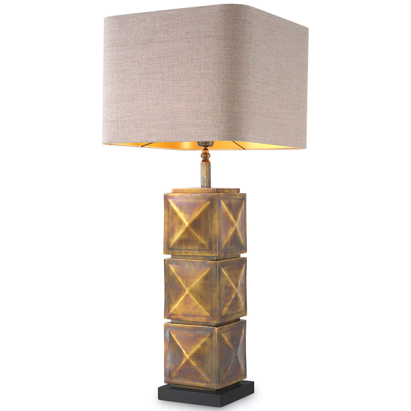 Настольная лампа Eichholtz Table Lamp Carlo Brass Бежево-серый Винтажная латунь Настольная лампа Eichholtz Table Lamp Carlo Brass Бежево-серый Винтажная латунь в Костроме | Loft Concept