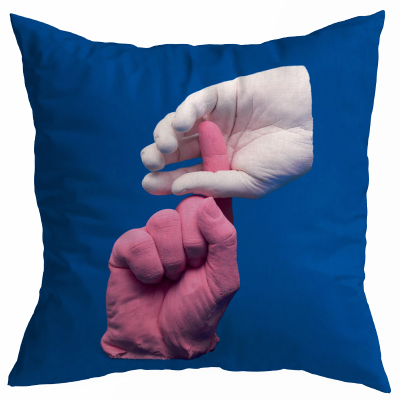 Декоративная подушка Seletti Cushion Hands Синий в Костроме | Loft Concept 
