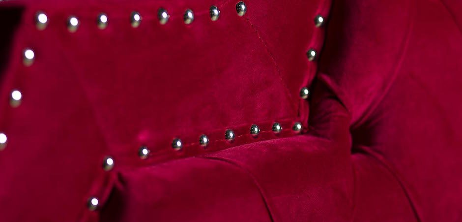 Кровать двуспальная с изголовьем красная Button Кровать двуспальная с изголовьем красная Button - Loft-Concept в Костроме