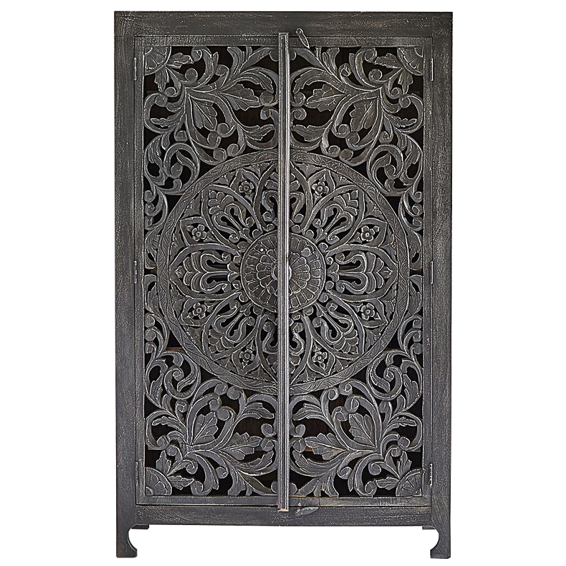 Шкаф Indian Antique White Furniture Cupboard Mistry серый Серый Шкаф Indian Antique White Furniture Cupboard Mistry серый Серый в Костроме | Loft Concept
