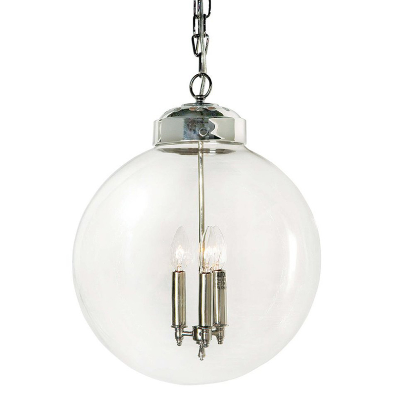 Подвесной светильник Conor Globe Hanging lamp Silver Серебряный Прозрачный (Transparent) Подвесной светильник Conor Globe Hanging lamp Silver Серебряный Прозрачный (Transparent) в Костроме | Loft Concept