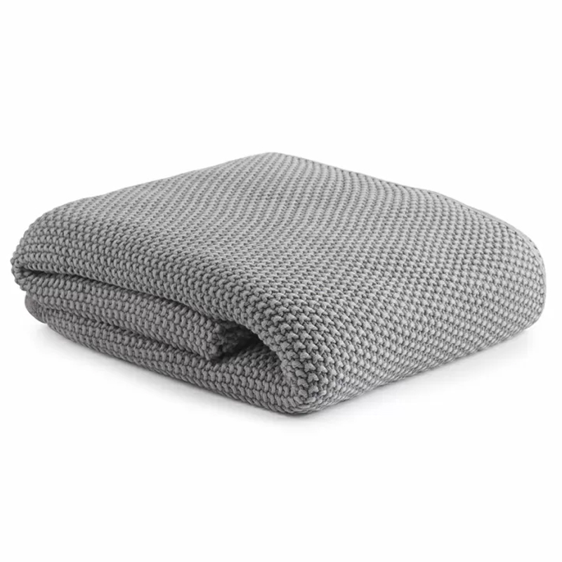 Плед из хлопка серого цвета Waffle Comfort Серый Плед из хлопка серого цвета Waffle Comfort Серый в Костроме | Loft Concept