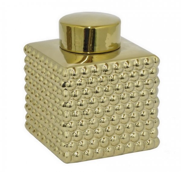 Сосуд с крышкой Chaplet Gold Small Золотой Сосуд с крышкой Chaplet Gold Small Золотой в Костроме | Loft Concept