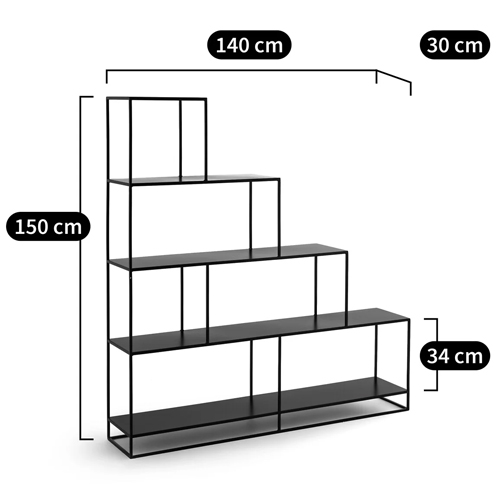 Ступенчатый стеллаж Menzie Steps Metal Rack Black Ступенчатый стеллаж Menzie Steps Metal Rack Black в Костроме