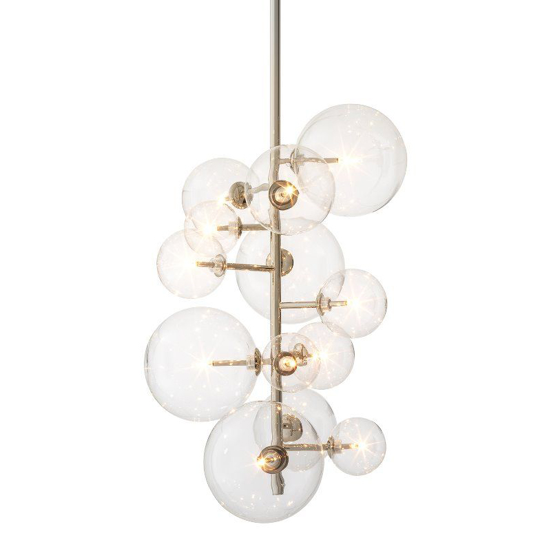 Люстра Eichholtz Chandelier Ezra Nickel Никель Прозрачный Люстра Eichholtz Chandelier Ezra Nickel Никель Прозрачный в Костроме | Loft Concept