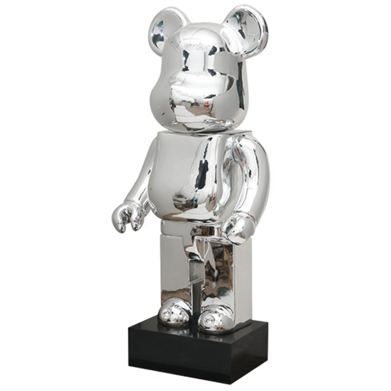 Статуэтка Bearbrick Silver on stand Серебряный Статуэтка Bearbrick Silver on stand Серебряный в Костроме | Loft Concept