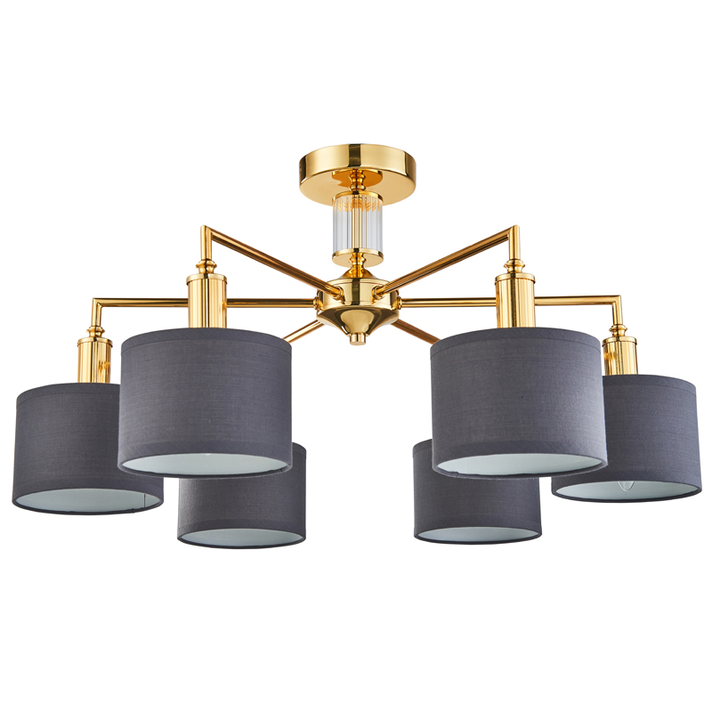 Люстра Laurent Chandelier grey 65 Глянцевое золото Серый Прозрачный Люстра Laurent Chandelier grey 65 Глянцевое золото Серый Прозрачный в Костроме | Loft Concept