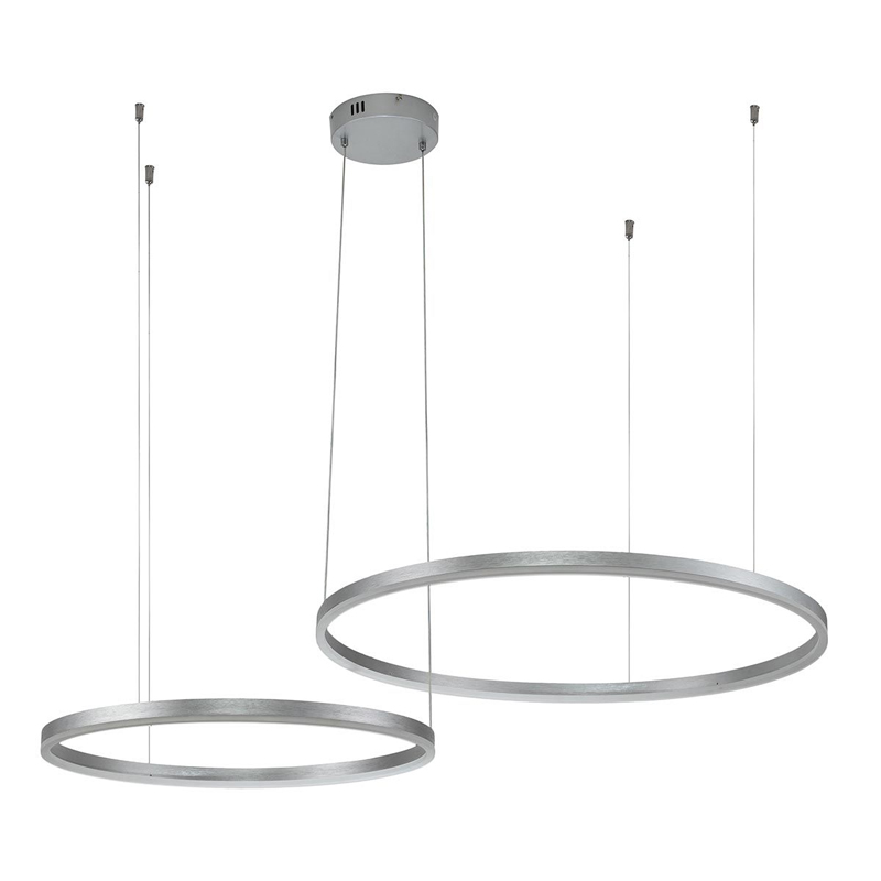 Подвесной светильник Neo Circles Double Silver Серебряный Подвесной светильник Neo Circles Double Silver Серебряный в Костроме | Loft Concept