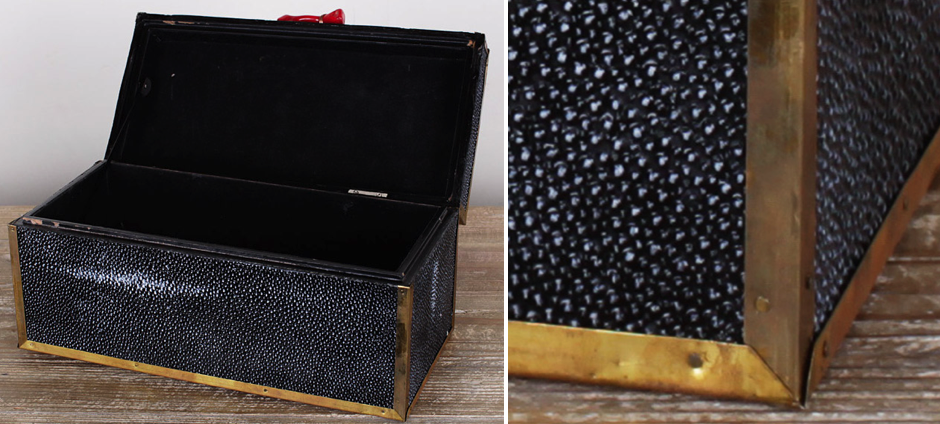 Шкатулка из ската Black Caviar Red Coral Шкатулка из ската Black Caviar Red Coral - Loft-Concept в Костроме