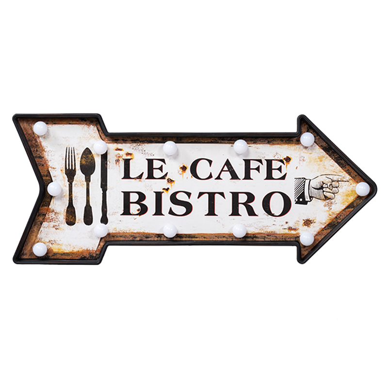 Аксессуар на стену Le cafe bistro Белый Коричневый винтаж Аксессуар на стену Le cafe bistro Белый Коричневый винтаж в Костроме | Loft Concept