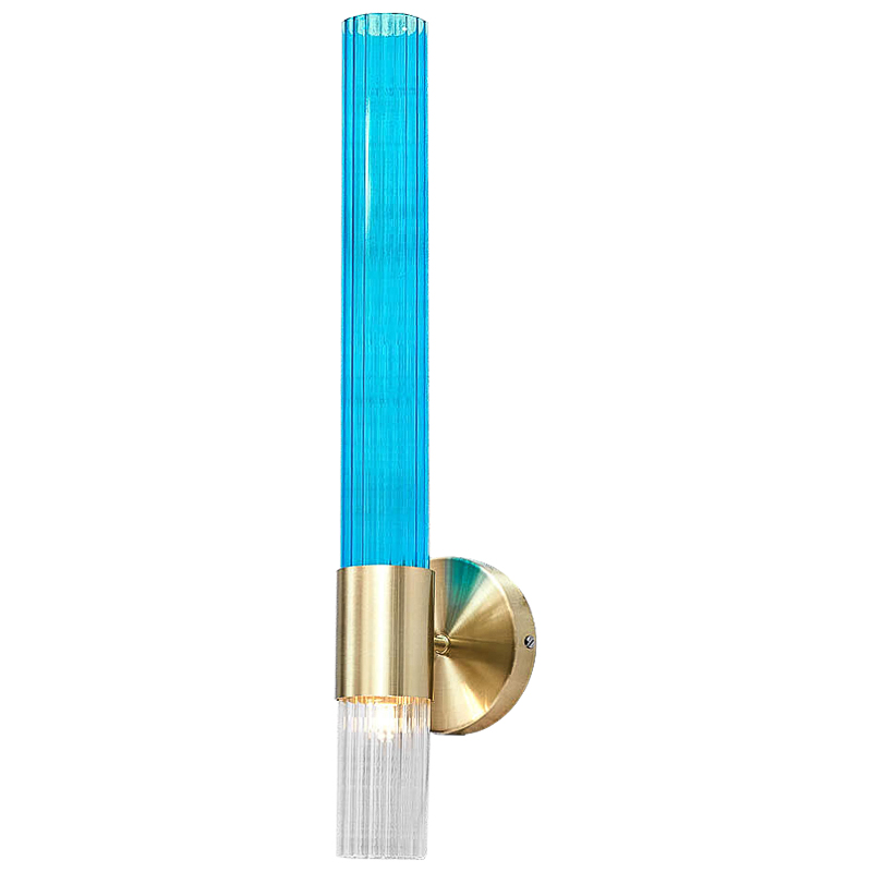 Бра Lucia Tube Sconce Прозрачный Глянцевое золото Голубой Бра Lucia Tube Sconce Прозрачный Глянцевое золото Голубой в Костроме | Loft Concept
