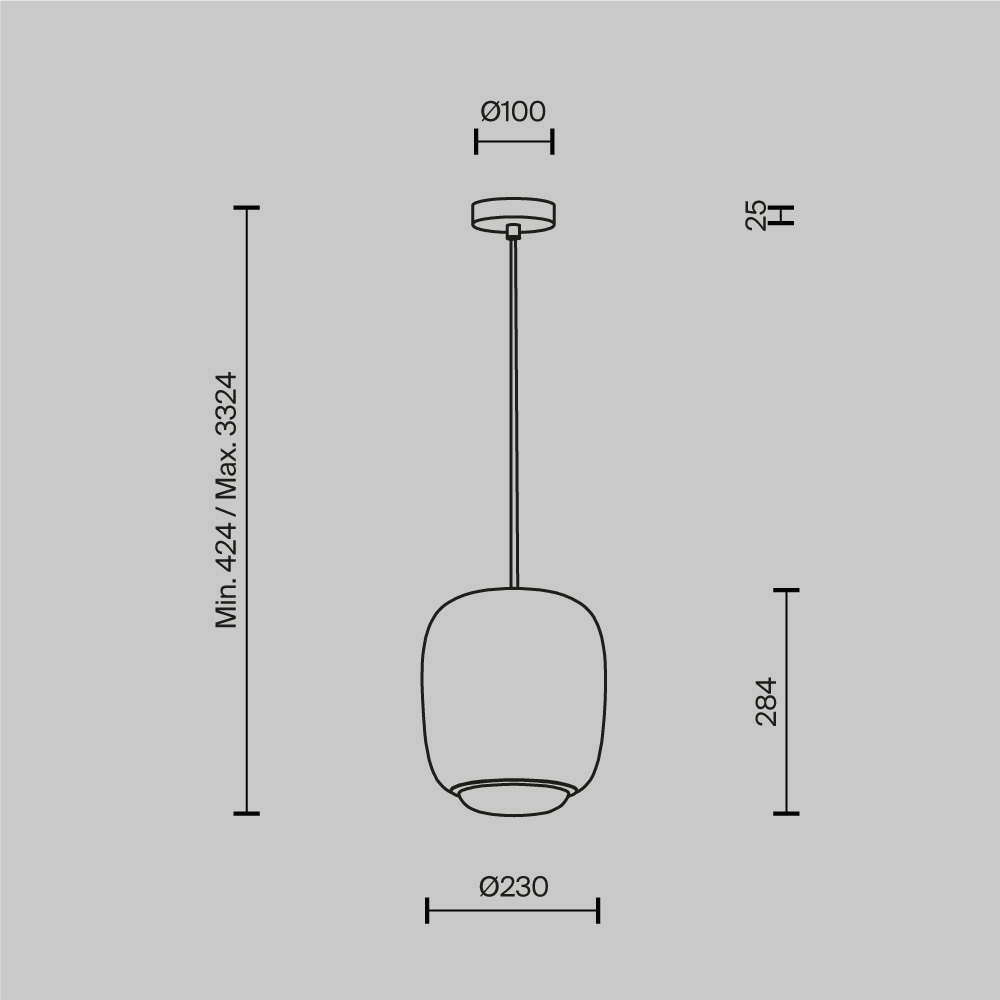 Подвесной светильник Brio Серый 3000К 12Вт в Костроме