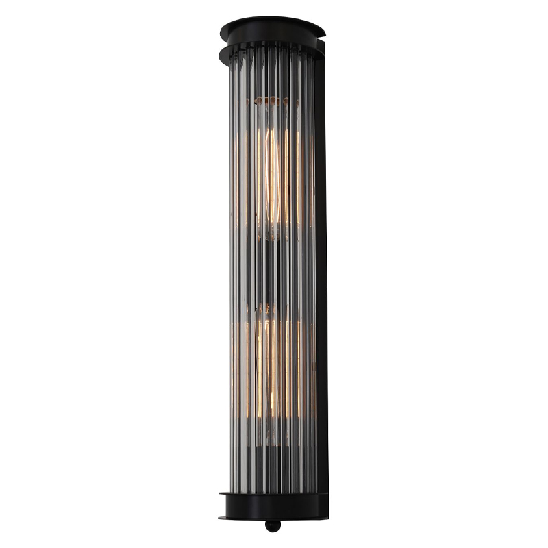 Бра с рифленым плафоном Glass Tube Black Черный Прозрачный Бра с рифленым плафоном Glass Tube Black Черный Прозрачный в Костроме | Loft Concept