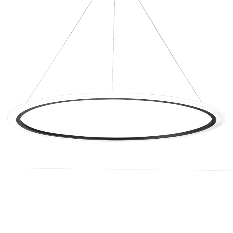 Люстра подвесная светодиодная кольцевая черного цвета Ring Horizontal Черный Белый Люстра подвесная светодиодная кольцевая черного цвета Ring Horizontal Черный Белый в Костроме | Loft Concept