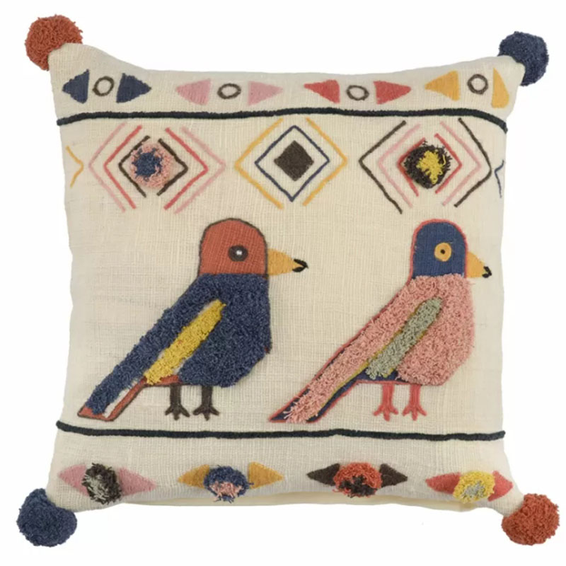 Чехол на подушку Ethnic mix Birds Мульти Чехол на подушку Ethnic mix Birds Мульти в Костроме | Loft Concept