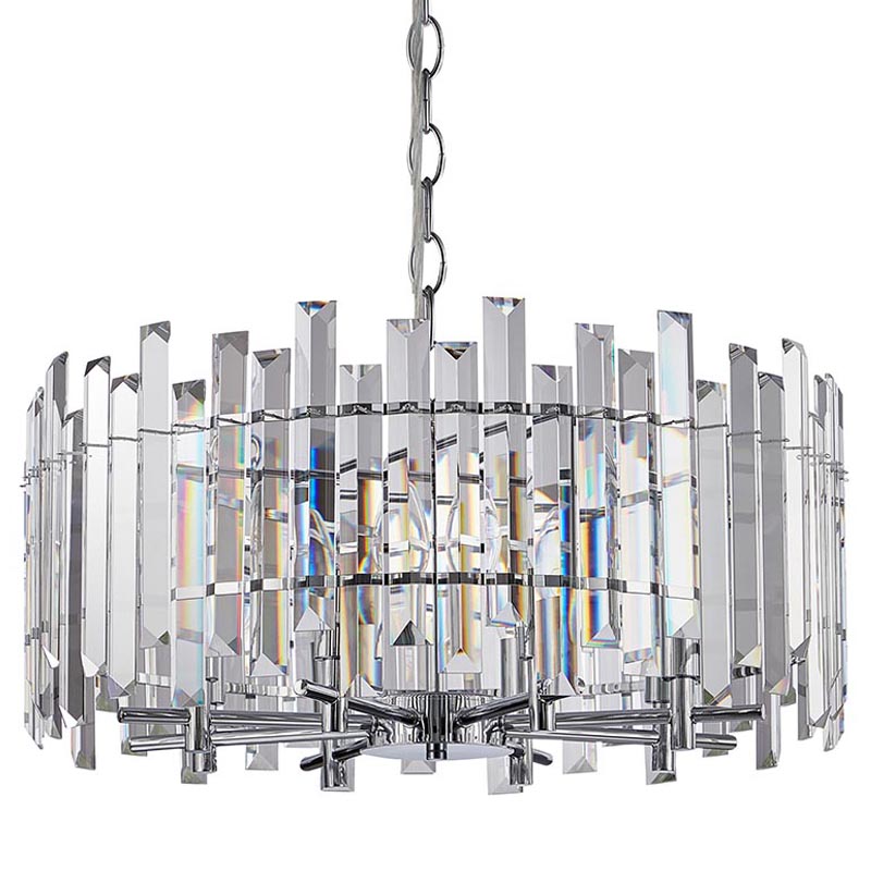 Люстра Langley Chandelier chrome 60 Хром Прозрачный Люстра Langley Chandelier chrome 60 Хром Прозрачный в Костроме | Loft Concept