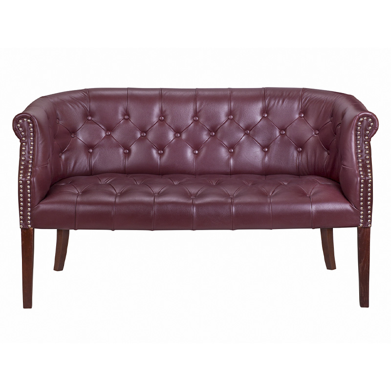Диван из натуральной кожи на 4-х деревянных ножках из массива бука Chloe Leather Seating vine Бордовый Коричневый Диван из натуральной кожи на 4-х деревянных ножках из массива бука Chloe Leather Seating vine Бордовый Коричневый в Костроме | Loft Concept