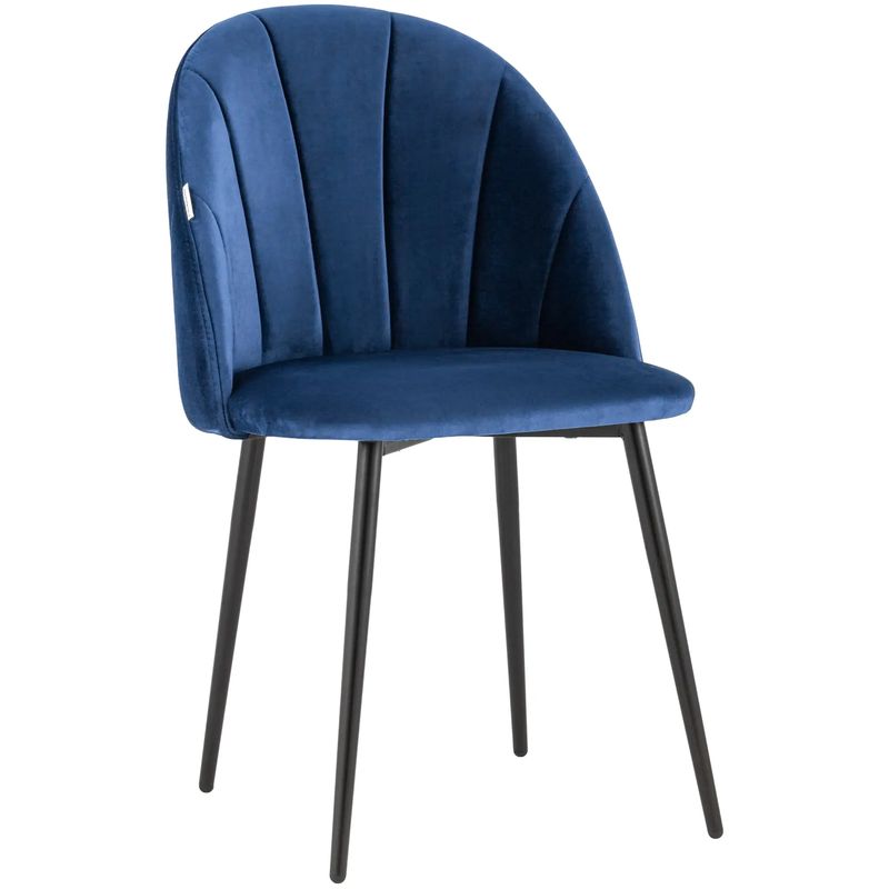 Стул Balsari S Chair Синий Велюр Синий Черный Стул Balsari S Chair Синий Велюр Синий Черный в Костроме | Loft Concept