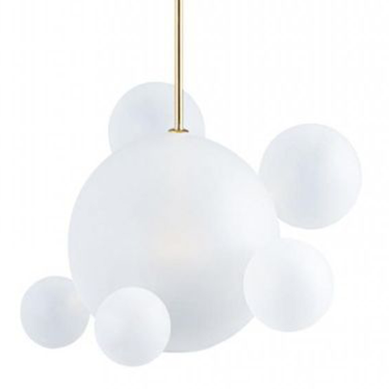 Светильник Giopato & Coombes Bollr Pendant 6 BUBBLE LAMP матовое белое стекло Белый Золотой Светильник Giopato & Coombes Bollr Pendant 6 BUBBLE LAMP матовое белое стекло Белый Золотой в Костроме | Loft Concept