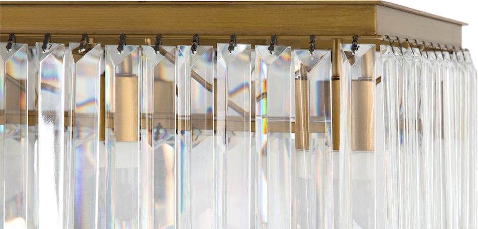 Люстра RH 1920s Odeon Clear Gold Square Chandelier Люстра RH 1920s Odeon Clear Gold Square Chandelier - Loft-Concept в Костроме