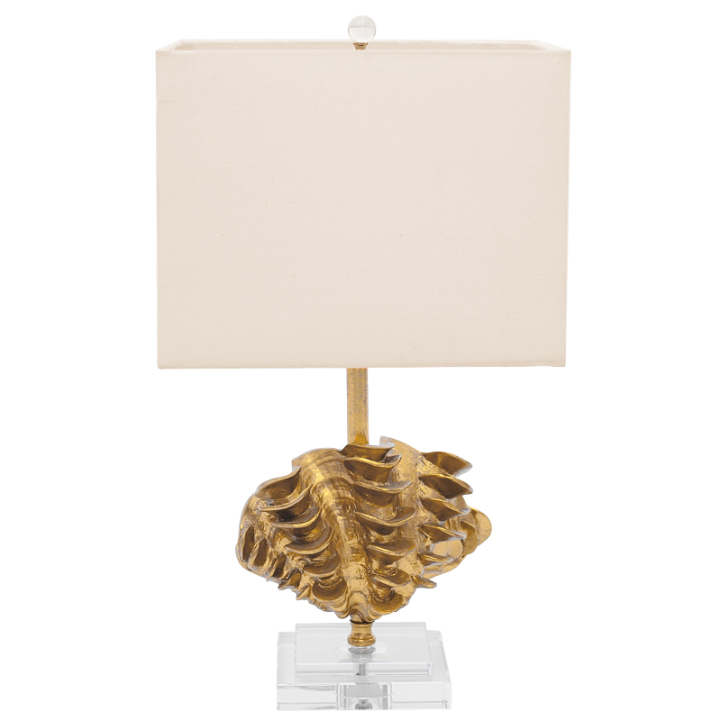 Настольная лампа Golden Shell Table Lamp с абажуром Белый Золотой Прозрачный Бежевый Настольная лампа Golden Shell Table Lamp с абажуром Белый Золотой Прозрачный Бежевый в Костроме | Loft Concept